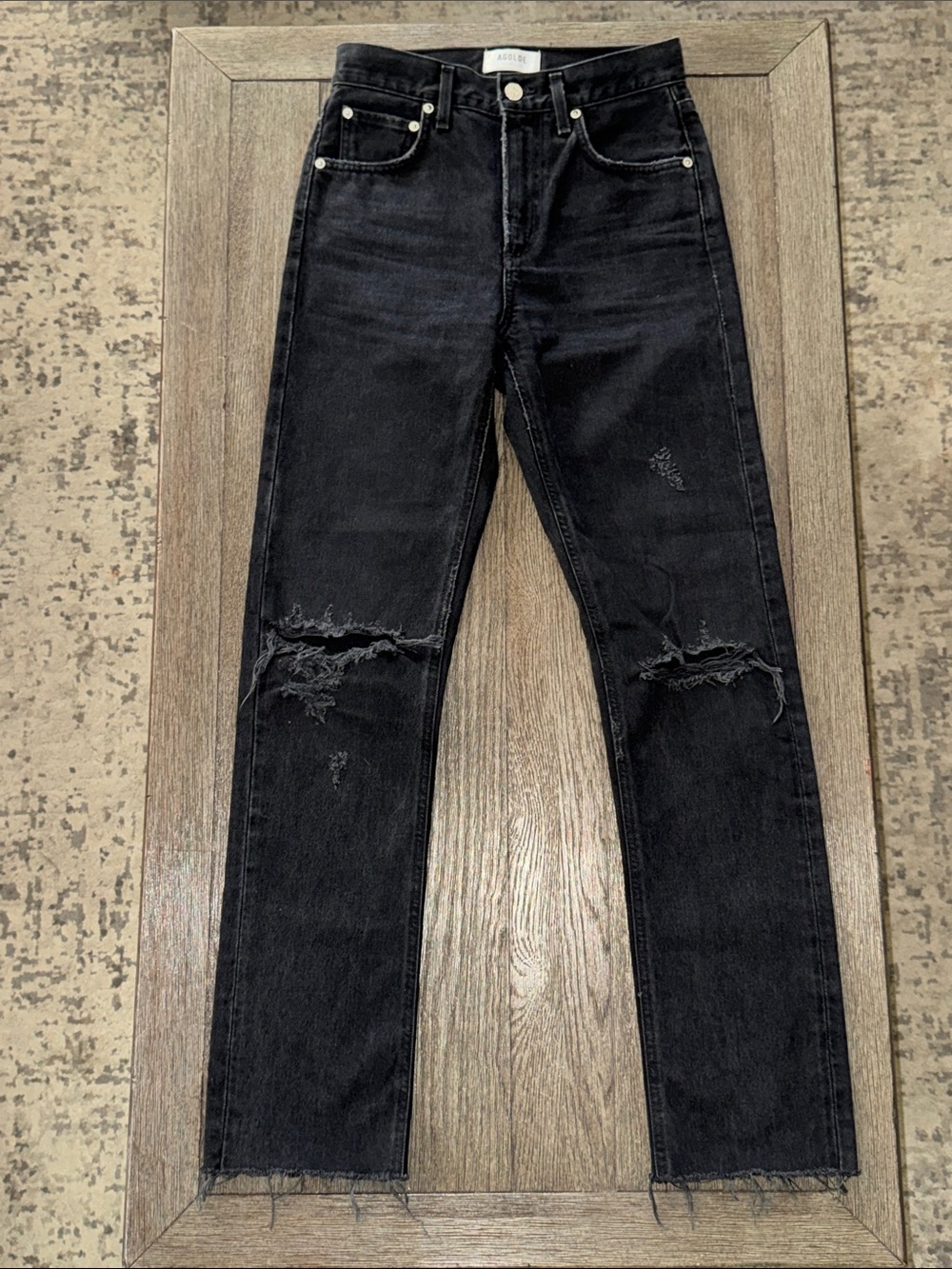 AGOLDE Cherie High Rise Straight Jeans Distortion